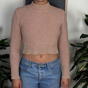 Waffle Knit Cropped Sweater